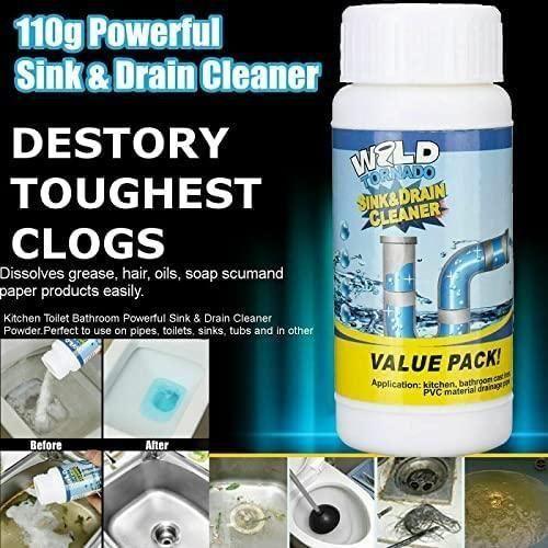 Powerful Sink Pipe Cleaning Powder – Removes Clogs or Odors (Pack of 2) 💦🚰