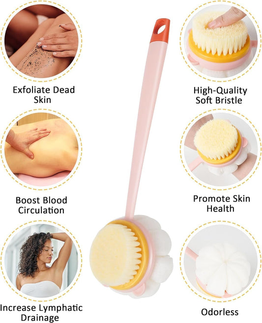 🛁✨ 2-in-1 Bath Brush Pack of 3 - Ultimate Exfoliating Shower Scrubber! ✨🛁