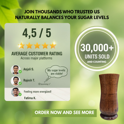 Ayurvedic Glass| Sugar Vijaysar Wood Glass Herbal Tumbler