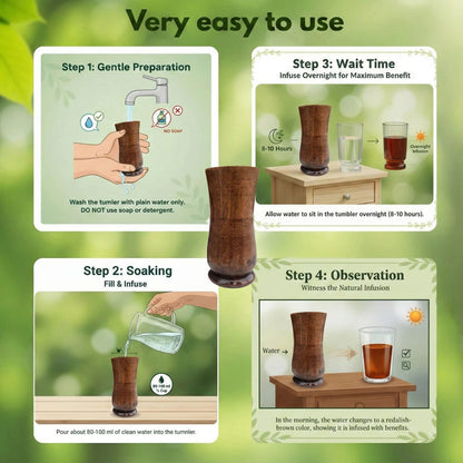 Ayurvedic Glass| Sugar Vijaysar Wood Glass Herbal Tumbler