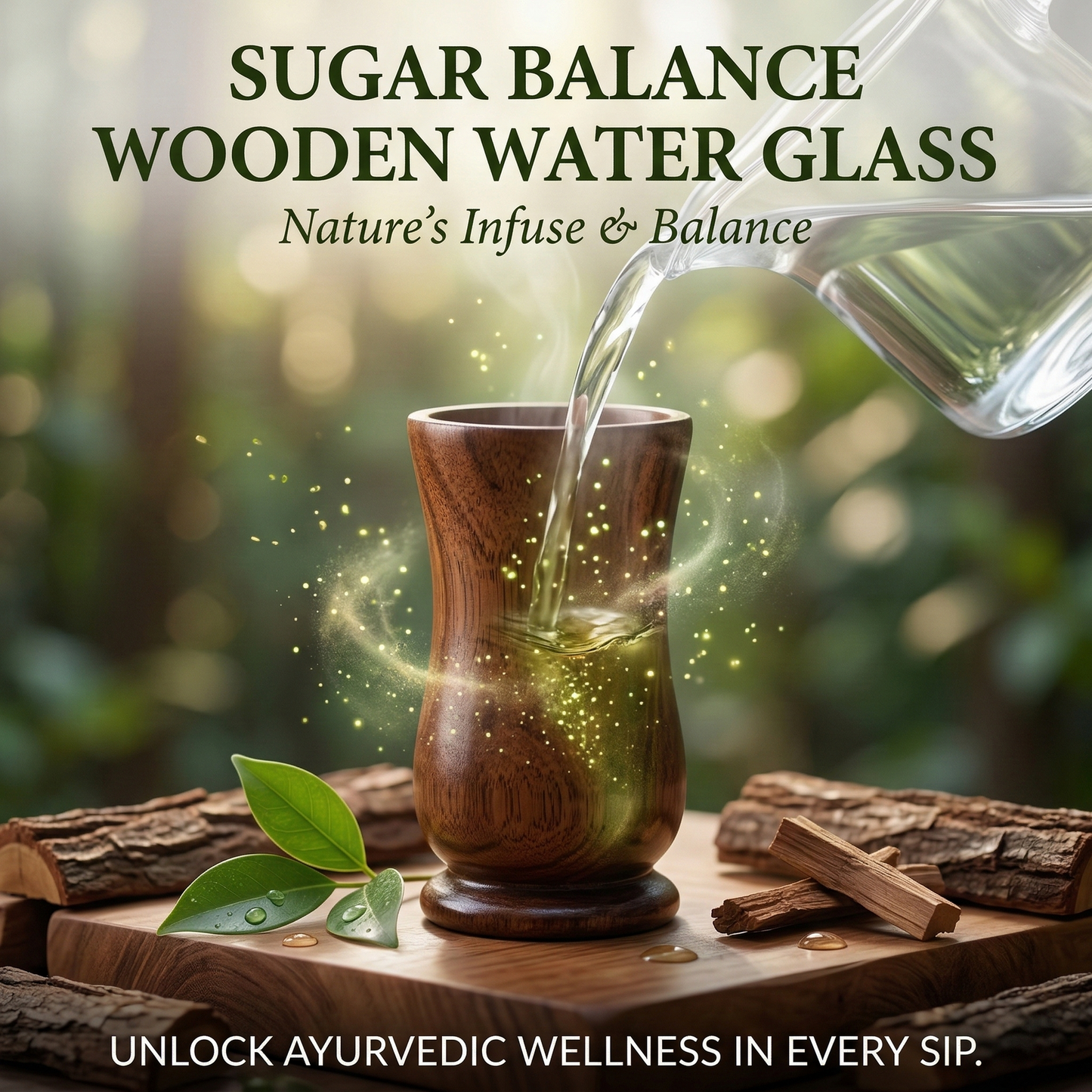 Ayurvedic Glass| Sugar Vijaysar Wood Glass Herbal Tumbler